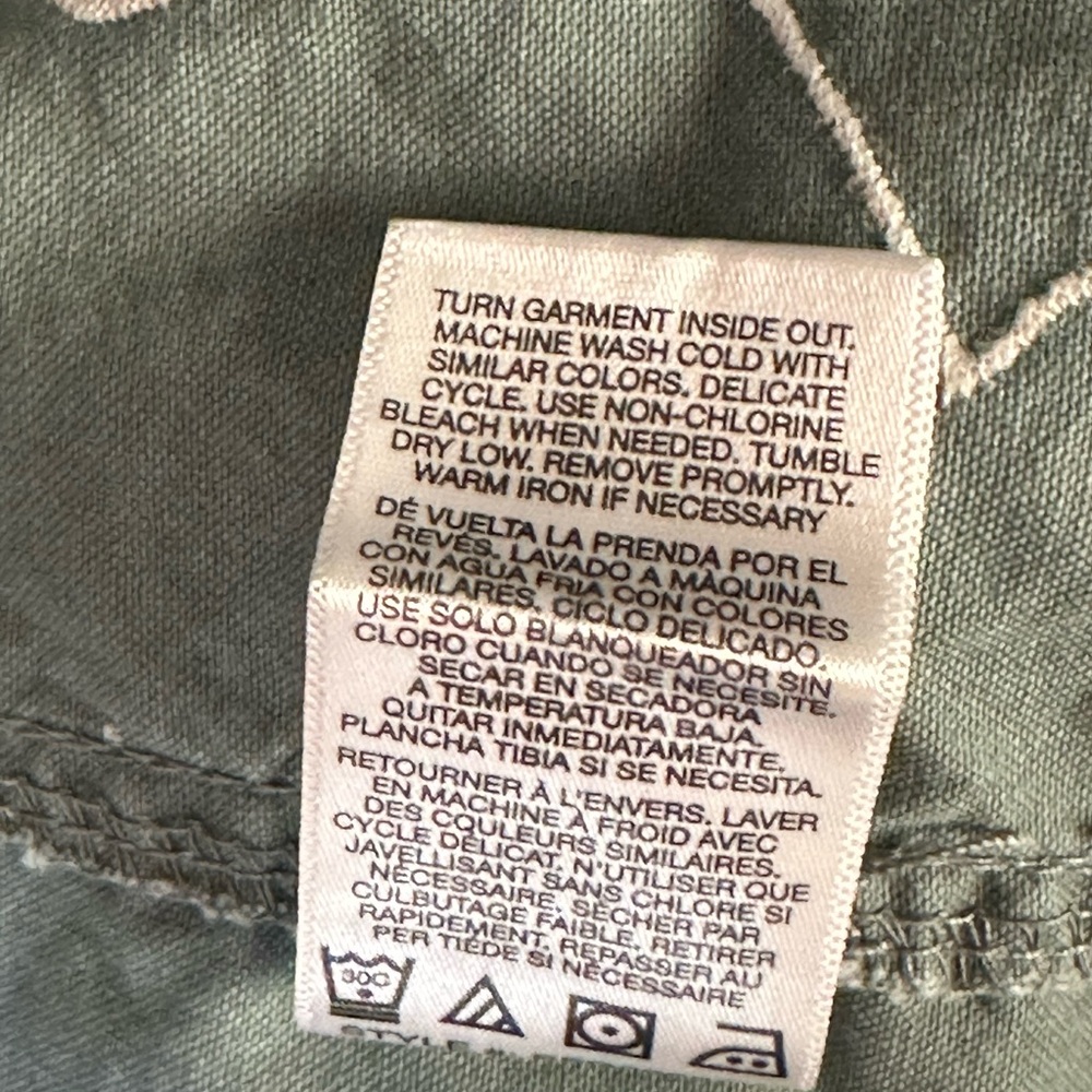 Kensie Utility Jacket in Light Olive Green with Floral Embroidery - Picture 9 of 14